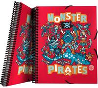 Grafoplas - Colección Katuki Saguyaki Carpeta con Espiral, 30 Fundas Transparentes, Modelo Monster Pirates, A4, Perfecto para Archivar Documentos y Apuntes