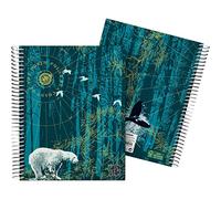 Grafoplas - Cuaderno A5 Tapa Dura, Cuadriculado 5x5, Espiral, 5 Bandas Color, Colección North Polar, Diverse, Certificado FSC
