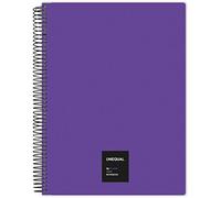 Grafoplas - Cuaderno con Espiral, A4, Cuadriculado 5 mm, 100 Hojas, 90 gr, Violeta, Unequal Flúor