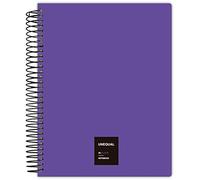 Grafoplas - Cuaderno con Espiral, A5, Cuadriculado 5x5 mm, 90 Hojas, 90 gr, Violeta, Unequal Flúor