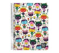 Grafoplas | Cuaderno Cuarto | 80 Hojas Cuadriculadas 4x4 90g | Tapa Plastico | Espiral | Colección Diseño Bits&Bobs Pop Up Design Dogs Hello | Certificado FSC
