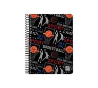 Grafoplas | Cuaderno Cuarto | Bits&Bobs Basket | 80 Hojas Cuadriculadas 4x4 90g | Tapa Plastico | Espiral Cierre Coil-Lock | Certificado FSC