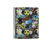 Grafoplas | Cuaderno Cuarto | Bits&Bobs Goal | 80 Hojas Cuadriculadas 4x4 90g | Tapa Plastico | Espiral Cierre Coil-Lock | Certificado FSC