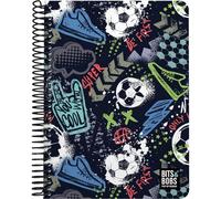 Grafoplás - Cuaderno Cuarto, Bits&Bobs Match, 80 Hojas Cuadriculadas 4x4 90 Gramos, Tapa Plastico Impermeable, Espiral Cierre Coil-Lock, Certificado FSC, Perfecto Material Escolar para Tomar Notas