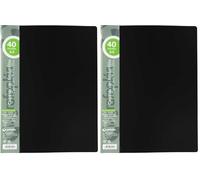 Grafoplas - Élite Carpetas con Fundas, 40 Fundas, Cubiertas semirrígidas, Negro, A4 (Paquete de 2)