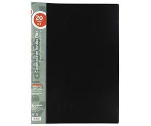 Grafoplas - Élite Carpetas con Fundas A3, 20 Forros Transparentes Cristal