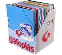 Grafoplás Expositor de 16 Carpetas Maxiplás con Fundas Surtidas A4