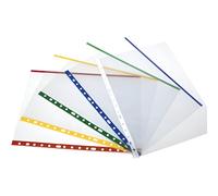 Grafoplas fundas multitaladro 16 polipropileno transparentes lomo reforzado indicador color folio bolsa -25u-