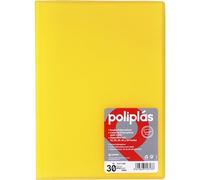 Grafoplas I Carpeta con Fundas Plastico I 30 Fundas Transparentes I Tamaño Folio Amarillo Soft I Serie Poliplas Translucido I Fabricados en España I Gran Capacidad de Almacenaje