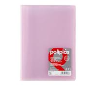 Grafoplas I Carpeta con Fundas Plastico I 40 Fundas Transparentes I Tamaño Din A4 Rosa Soft I Serie Poliplas Translucido I Fabricados en España I Gran Capacidad de Almacenaje