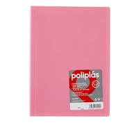 Grafoplas I Carpeta con Fundas Plastico I 50 Fundas Transparentes I Tamaño Din A4 Rosa I Serie Poliplas Opaco I Fabricados en España I Tapas Flexibles I Gran Capacidad de Almacenaje