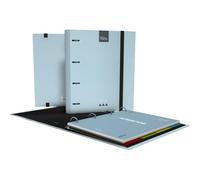 Grafoplas Kuru - Archivador 4 Anillas A4 con Recambio, Pack Escolar Completo con Separadores + Planner + Pegatinas + Sobre Transparente, Tapa Rígida FSC, Plastificado Antirayadura, Color Azul Soft
