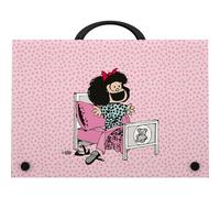 Grafoplas | Maletin Escolar con Asa y Cierre de Broche | Polipropileno | Tamaño Folio | 24, 5x34, 5x4cm | Colección Papelería Mafalda Morning