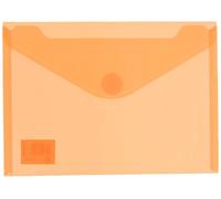 Grafoplas - Pack 10 Carpetas Sobres Plastico, Cierre Adhesivo Textil, Tamaño a5, Naranja, Multiline, 25,2x18cm, Polipropileno Cristal Rayado Traslúcido, Perfecto para Documentos Cuarto
