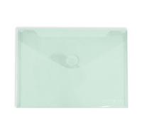 Grafoplas - Pack 10 Carpetas Sobres Plastico, Cierre Textil Adhesivo, Tamaño a5, Verde Mint, Multiline, 25,2x18cm, Polipropileno Cristal Rayado Traslúcido, Perfecto para Documentos Cuarto