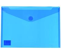 Grafoplas - Pack 10 Carpetas Sobres Plastico, Cierre Textil Adhesivo, Tamaño Folio Plus, Azul, Multiline, 33,5x24cm, Polipropileno Cristal Rayado Traslúcido, Perfecto para Proteger Documentos