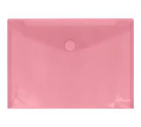 Grafoplas - Pack 10 Carpetas Sobres Plastico, Cierre Textil Adhesivo, Tamaño Folio Plus, Rosa Claro, Multiline, 33,5x24cm, Polipropileno Cristal Rayado Traslúcido, Perfecto para Proteger Documentos
