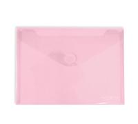 Grafoplas - Pack 10 Carpetas Sobres Plastico, Cierre Velcro, Tamaño a5, Color Rosa Claro, Multiline, 25,2x18cm, Polipropileno Cristal Rayado Traslúcido, Perfecto para Documentos Cuarto