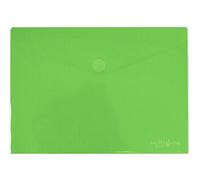 Grafoplas - Pack 5 Carpetas Sobres Plastico A3, Cierre Textil Adhesivo, Verde, Multiline, 33,5x24cm, Polipropileno Cristal Rayado Traslúcido, Perfecto para Dibujos y Documentos Grandes