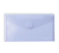 Grafoplas - Pack 5 Sobres Plastico, Tamaño Recibo, Cierre Velcro, Azul Claro, Multiline, 22,5x12,5cm, Polipropileno Cristal Rayado Traslúcido, Perfecto para Recibos y Documentos Pequeños