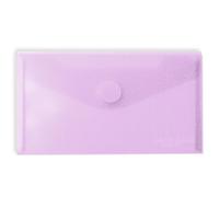 Grafoplas - Pack 5 Sobres Plastico, Tamaño Recibo, Cierre Velcro, Lavanda, Multiline, 22,5x12,5cm, Polipropileno Cristal Rayado Traslúcido, Perfecto para Recibos y Documentos de Pequeño Tamaño
