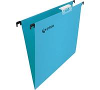 Grafoplás - Pack de 10 Carpetas Colgantes A4, Color Azul, Incluye Visor Superior Efecto lupa 65mm, Grosor 225g, Perfecta para Organizar Archivos