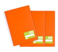Grafoplas - Pack de 3 Cuadernos de Hojas Blancas, A4, Tapas Polipropileno Naranja, Certificados FSC, Serie ColorNote, Perfecto Material Escolar