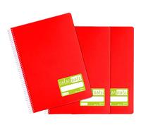 Grafoplas - Pack de 3 Cuadernos de Hojas Blancas, A4, Tapas Polipropileno Rojo, Certificados FSC, Serie ColorNote, Perfecto Material Escolar