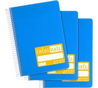 Grafoplas - Pack de 3 Cuadernos Escolares A5, Pauta 2,5mm, Tapas Polipropileno, Color Azul, Serie Color Note, Perfecto Material Escolar