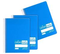 Grafoplás - Pack de 3 Cuadernos Rayados A5 7mm, Tapas Polipropileno, Color Azul, Certificados FSC, Serie Color Note, Perfecto Material Escolar