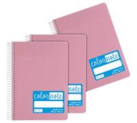 Grafoplás - Pack de 3 Cuadernos Rayados A5 7mm, Tapas Polipropileno, Color Rosa, Certificados FSC, Serie Color Note, Perfecto Material Escolar