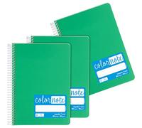 Grafoplás - Pack de 3 Cuadernos Rayados A5 7mm, Tapas Polipropileno, Color Verde, Certificados FSC, Serie Color Note, Perfecto Material Escolar