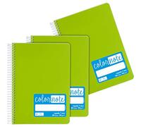 Grafoplás - Pack de 3 Cuadernos Rayados A5 7mm, Tapas Polipropileno, Color Verde Claro, Certificados FSC, Serie Color Note, Perfecto Material Escolar