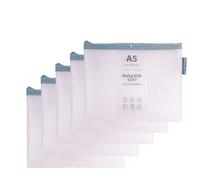 Grafoplas Pack de 5 Bolsas con Cremallera EVA Soft a5, Rosa Pastel, Tacto Suave, Zipper Bags Hechas con Goma EVA Transparente, Ideal para Transportar y Proteger Todo Tipo de Artículos y Documentos
