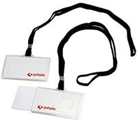 Grafoplás portadistintivos inyectado + cordon negro 65x95mm pack -50