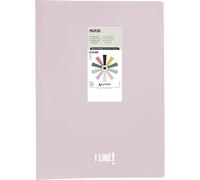 Grafoplas - Portafolio Plastico Like Poliplás, 30 Fundas Transparentes Polipropileno Extra, Tamaño Folio, Color Rosa Soft, Tapas Flexibles, Perfecto Material de Oficina