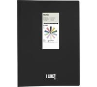 Grafoplas - Portafolio Plastico Like Poliplás, 50 Fundas Transparentes Polipropileno Extra, Tamaño Folio, Color Negro, Tapas Flexibles, Perfecto Material de Oficina