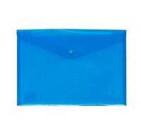 Grafoplas - Sobre de Plástico con Cierre Clic Ecoplás, Tamaño A4 Folio, 33,4x23,5cm, Polipropileno, Color Azul Translúcido, Protege y Transporta Documentos Escolares, Domésticos y de Oficina