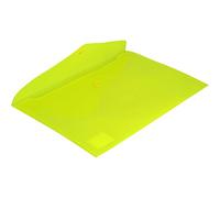 Grafoplas - Sobres Plástico Brillante, Incluye 12 Unidades Color Amarillo Fluor, Tamaño Folio, Medidas 33,4x23,5cm, Cierre Broche, Máxima Impermeabilidad