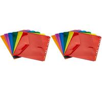 Grafoplas - Surtido de Sobres de Plastico A4 para Archivar en Carpeta Anillas - 6 unidades de Colores Variados (Paquete de 2)