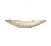 Gralara Bandeja Alargada Aluminio Uso Multifuncional Bandeja Martillada Aluminio Borde Realzado Adorno, Dorado Claro, Grande 59 17.5 H12cm
