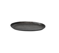 Gralara Banja Ovalada Compacta Banja con Textura Martillada corativa para Recibidor, Negro, 33.5 19 2.5cm