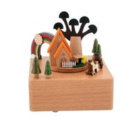 Gralara Caja Música Artesanal Caja Música con Escena en Miniatura Tradicional coración para Escritorio, Casa