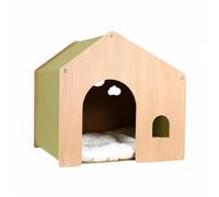 Gralara Caseta Madera con Apertura Circular Ventilado Extraíble para s, Verde