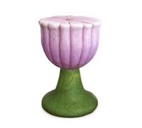 Gralara corativo con Relieve Peana Jardín, Estilo Rústico con Diseño De Base De Flores Moradas, Dimensiones De 27.5 Cm De Largo, 27.5 Cm De Ancho Y 40 Cm De Alto, Peso Aproximado De 4.5 Kg.