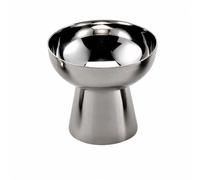 Gralara Cuenco Redondo con Base Postre Acero Inoxidable Plateado Tazón para Uso Diario en Mesa, Plateado, Pedestal Reforzado
