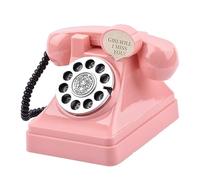 Gralara Dial Phone Tarro para Ahorro de Dinero, Caja para Ahorro de Dinero para teléfono, Hucha para teléfono Retro de Dibujos Animados para Sala de Estar en, Rosado