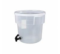 Gralara Dispensador Zumo con Grifo Portátil Recipiente Bebidas con Grifo Cuerpo Transparente Dispensador Bebida Ácida para Buffet, Catering, Exterior, Cubo De Jugo Redondo De PP De 15L Sin Base