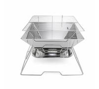 Gralara Parrilla Portátil con Bolsa Plegable Parrilla con Bolsa Compacta Barbacoa Carbón para Camping, Picnic, Cuatro Lados, Kit Completo Con Bolsa De Almacenamiento Y Accesorios