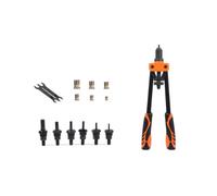 Gralara Remachadora con Portabrocas Intercambiables Ajustable Remachadora Doble Mango Compacto Herramienta Tuercas Remachables, 89150A Pistola Remachadora De Tuercas De Doble Mango De 14 Pulgadas